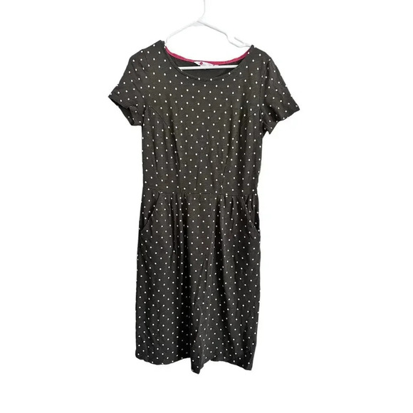 Boden phoebe J0148 green Polka Dot Knee Length Dress Size 6R - Picture 1 of 5